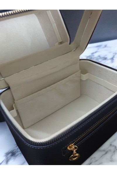 Kozmetik Makyaj Çantası Aynalı Seyahat Seti Makyaj Aksesuarları Düzenleyici LACİVERT