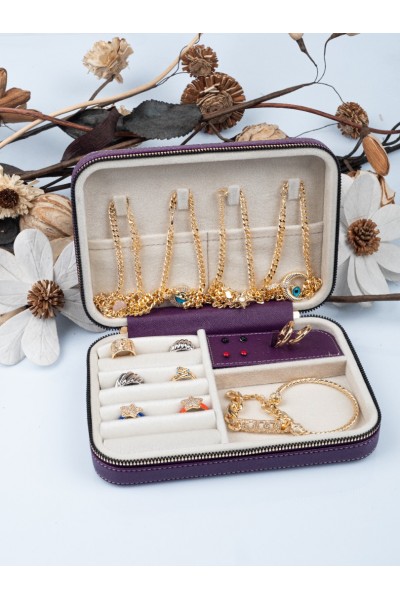 BÜYÜK BOY (14×21) DÜZENLEYİCİ TAKI SAKLAMA KUTUSU SEYAHAT MÜCEVHER ÇANTASİ DERİ AHŞAP KASABÜYÜK BOY (14×21) DÜZENLEYİCİ TAKI SAKLAMA KUTUSU SEYAHAT MÜCEVHER ÇANTASİ DERİ AHŞAP KASA BÜYÜK BOY MOR